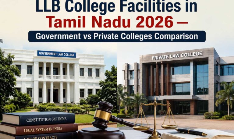 LLB College Facilities in Tamil Nadu 2026 — Government vs Private Colleges Comparison